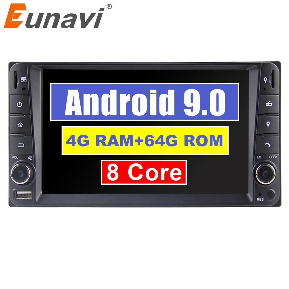 Eunavi 2 din 7'' Octa core Android 9.0 Car multimedia GPS for Toyota Terios Old Corolla Camry Prado RAV4 radio stereo RDS wifi