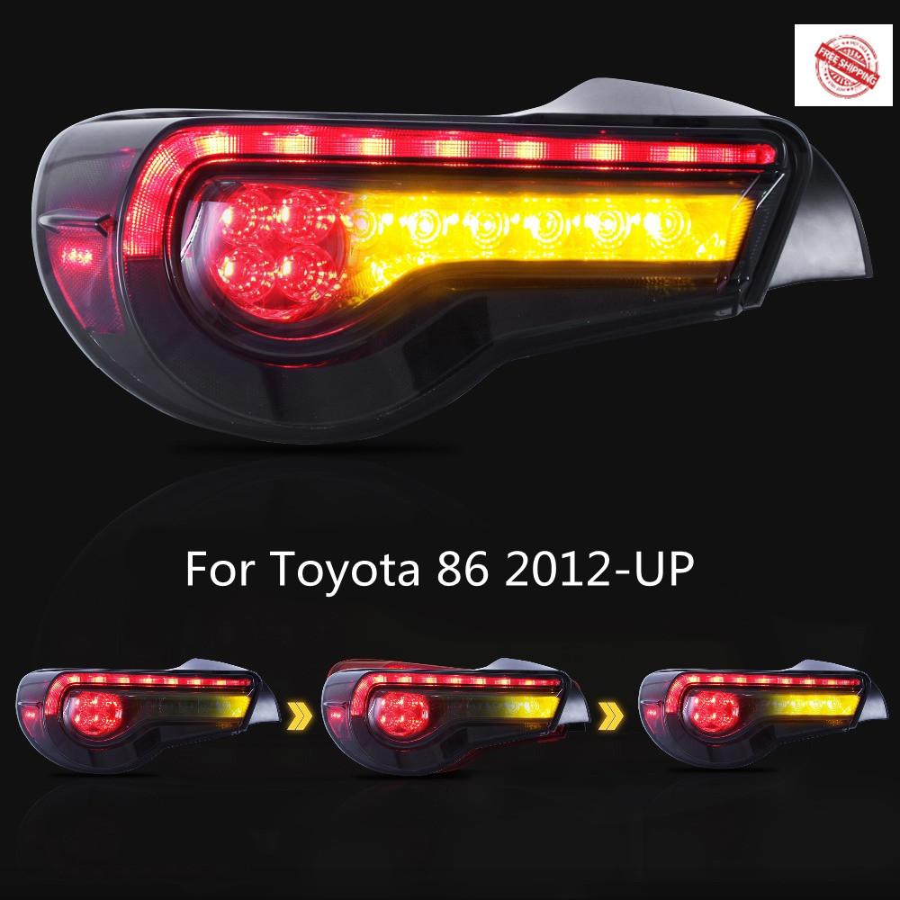 VLAND Tail Lights Assembly For Toyota 86 2012-UP Tail Lamp For Subaru BRZ/Scion FRS 2012-2019 With Moving Turn Signal Light