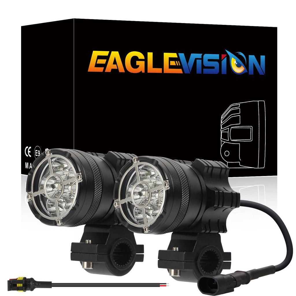 Car Led Spotlights, External Motorcycle A-pillar Lights, Off-Road Vehicle Glare Led Lights, Front Bumper Lights, A-p (Six Beads)