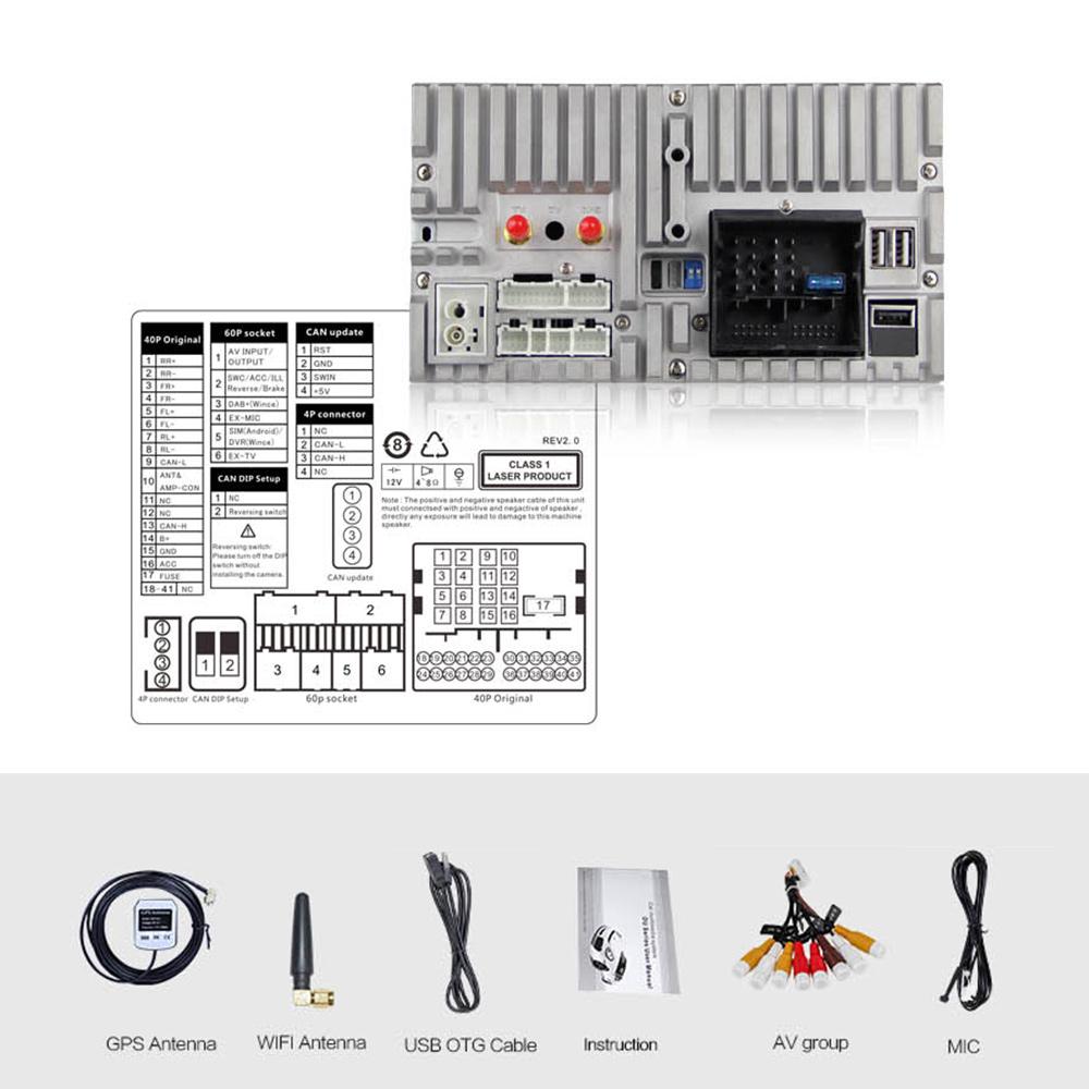 Eunavi 2 Din Android 9 Car multimedia DVD Radio GPS For Mercedes/Benz C Class W203 2004-2007 C200 C230 C240 C320 C350 CLK W209