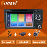 Eunavi Android 2Din Autoradio DVD GPS Auto Player Für Audi A3 8P 2003-2012 S3 2006-2012 RS3 Sportback 2011 Multimedia-Player DSP