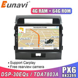 Eunavi 2 din Android 10 Car radio stereo GPS for Toyota Land Cruiser LC200 200 2007-2015 Double 2din Headunit TDA7851 subwoofer