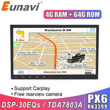 Cargar imagen en el visor de la galería, Eunavi 2Din 10.1 inch Universal Android 9 Car Radio DVD Stereo GPS Navigation 2 din Headunit multimedia 1024*600 TDA7851 RDS