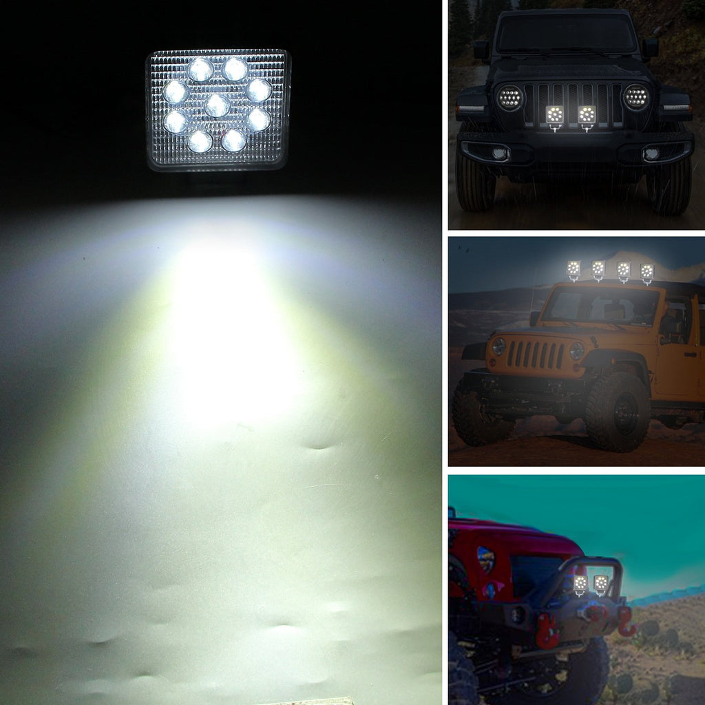 Square Ultra-thin 160W Off-road Vehicle Spotlight LED Work Light Spot Flood LED Light Bar LED Light