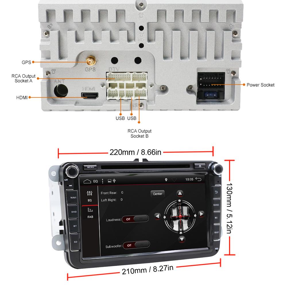 Eunavi 2 Din Android Car Multimedia DVD For VW Passat CC Polo GOLF 5 6 Touran EOS T5 Sharan Jetta Tiguan RNS510 Autoradio GPS 4G