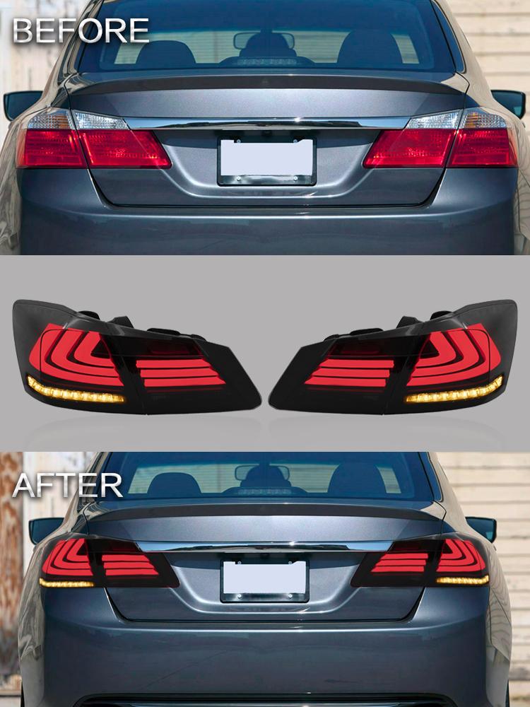 VLAND Tail lights Assembly for Honda Accord 2013 2014 2015 Taill Lamp for with Sequential Turn Signal Full LED Plug-and-play