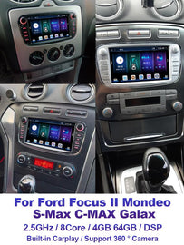 Eunavi 4G 64G 2 Din Android 10 Car Radio DVD Player For Ford Focus 2 II S-Max Mondeo 9 Galaxy C-Max GPS Multimedia Audio Stereo