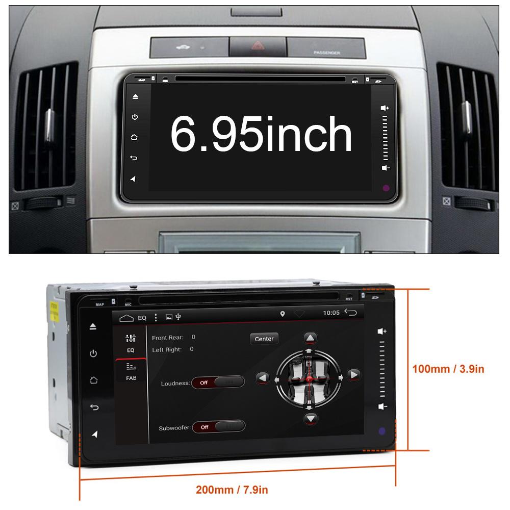 Eunavi 2 Din Android 9 Car Dvd radio GPS For Toyota Hilux Vios Old Camry Rav4 Prado 2003-2008 Multimedia Navigation Headunit