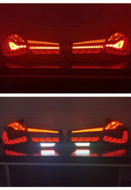 Suitable for  BMW 3 Series Modified M4 Dragon Scale Tail Light Assembly LED Running Water Turn Signal Tail Light13-19