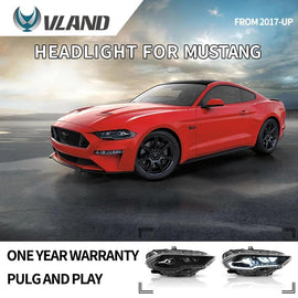 VLAND Full LED Headlights for Mustang  Headlamp Assembly with DRL Sequential Turn Signal factory accessory car led lights2018-UP