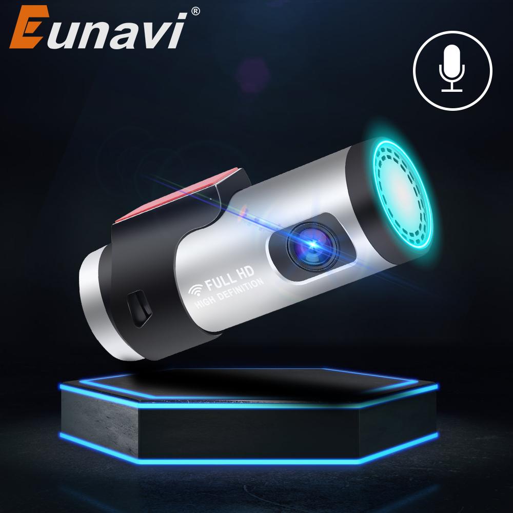 Eunavi Dash Cam Car DVR Wifi APP Voice Control Dash Cam FHD 1080P Night Vision Car Camera Auto Video Recorder G-sensor