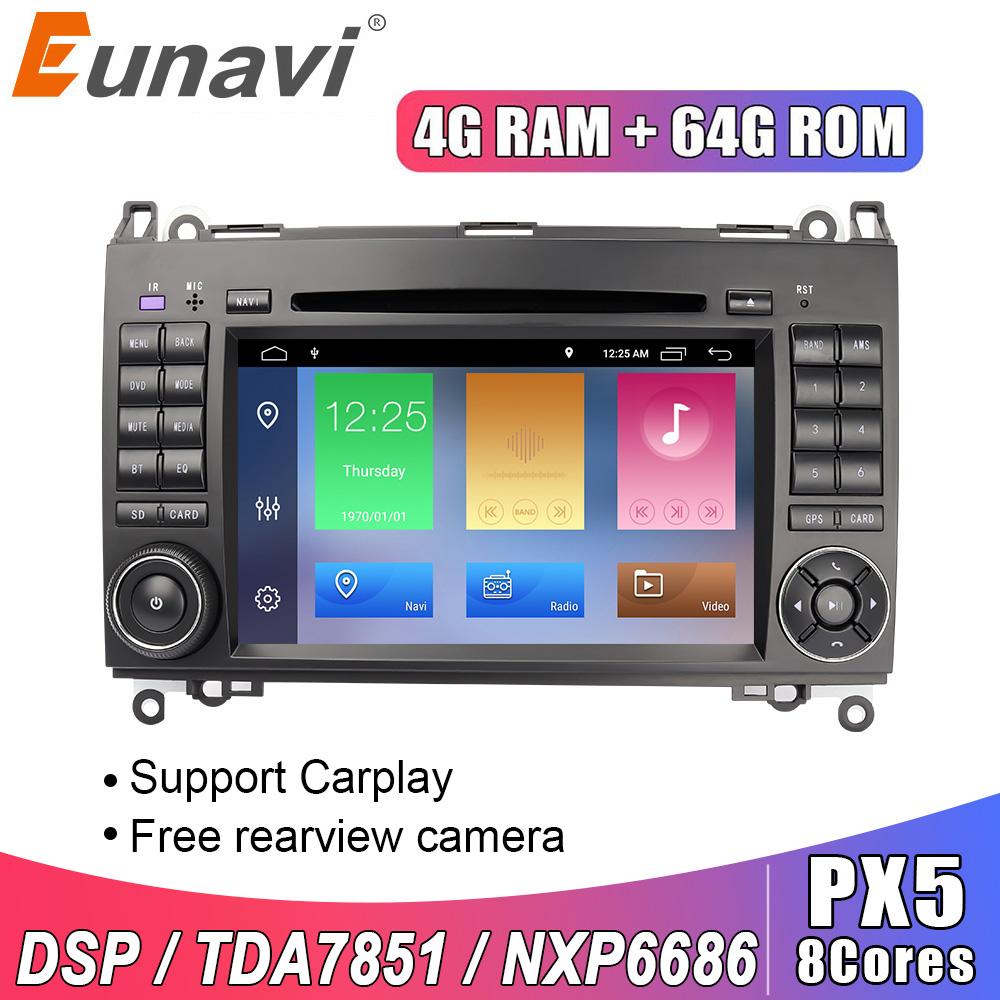 Eunavi 2 Din Android 10 samochodowy odtwarzacz multimedialny DVD Radio GPS Auto dla Mercedes Benz B200 B klasa W245 B170 W209 W169 Sprinter DSP