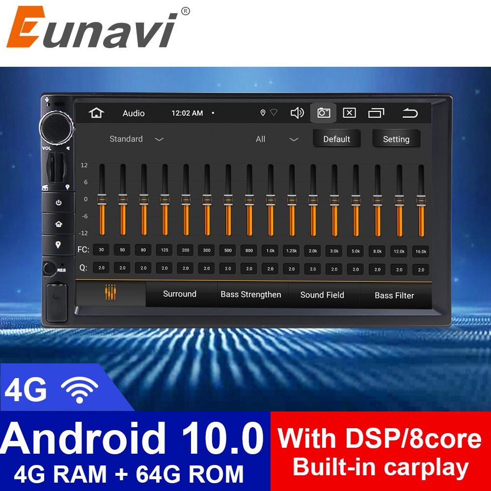 Eunavi DSP 2 Din Android Autoradio Multimedia Player 4G 64GB Universal Autoradio Stereo Audio HD Bildschirm GPS Navigation KEINE DVD