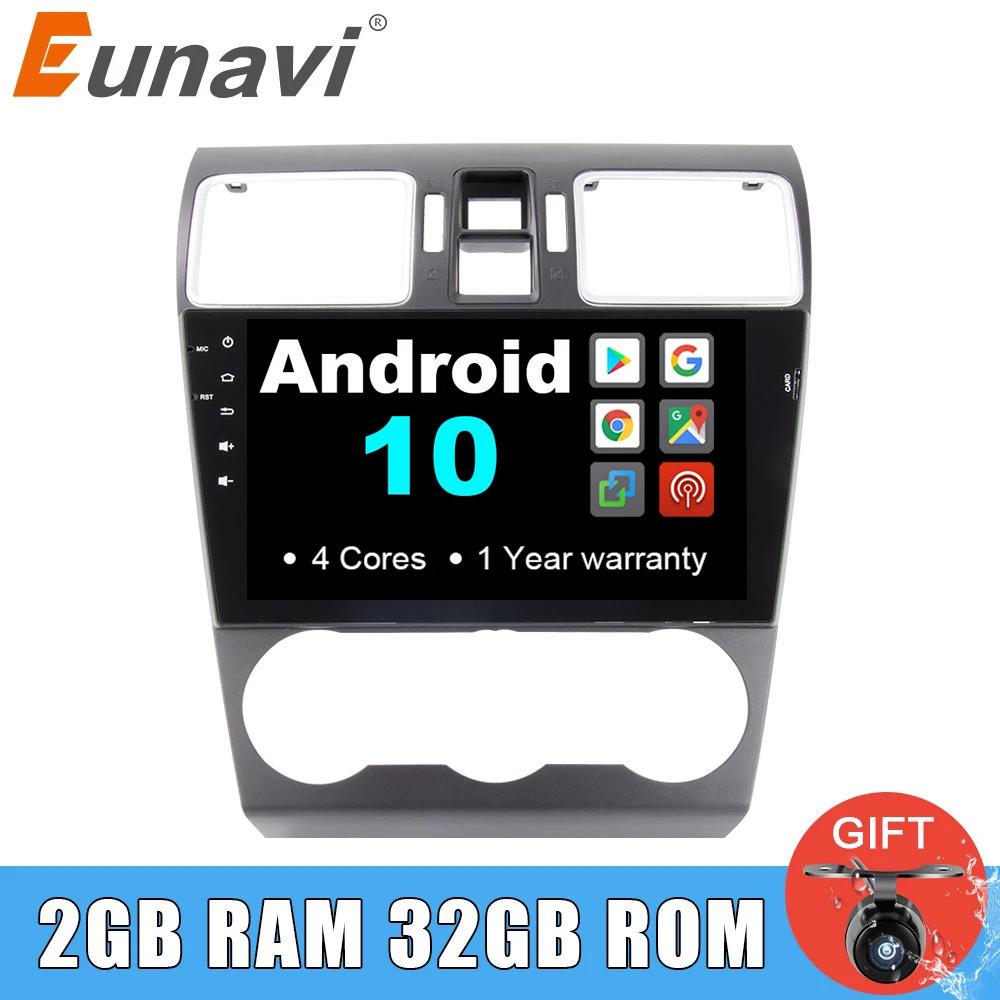 Eunavi 9'' 2 Din Android 10 Car PC Radio Stereo Multimedia Player for Subaru Forester XV WRX 2013-2018 GPS Navigation auto WIFI