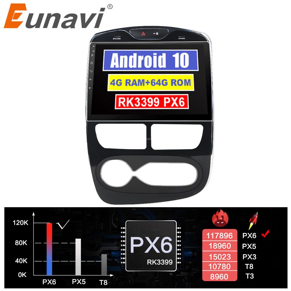 Eunavi 1 Din Auto GPS-Radio Für Renault Clio 2013-2015 Handbuch Multimedia Video Player Navigation 10,1 Zoll Bildschirm Android 10 WIFI