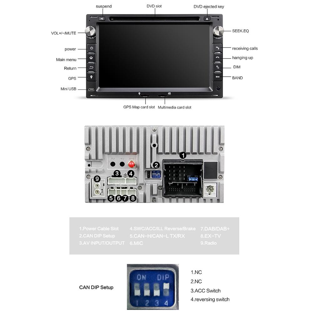 Eunavi 2 din Car DVD Player For VW/Volkswagen/PASSAT/B5/MK5/GOLF/POLO/TRANSPORTER With Radio GPS Navigation BT 1080P Ipod Map