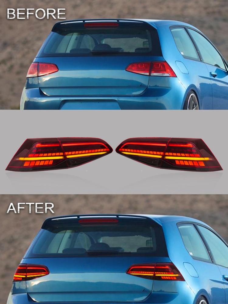 VLAND Tail Lights Assembly For Volkswagen Golf 7 2013-2019 Taillight Tail Lamp With Turn Signal Reverse Lights LED DRL Light