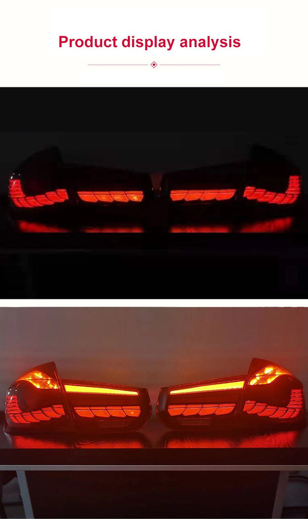 Suitable for 13-19 BMW 3 Series Modified M4 Dragon Scale Tail Light Assembly LED Running Water Turn Signal Tail Light