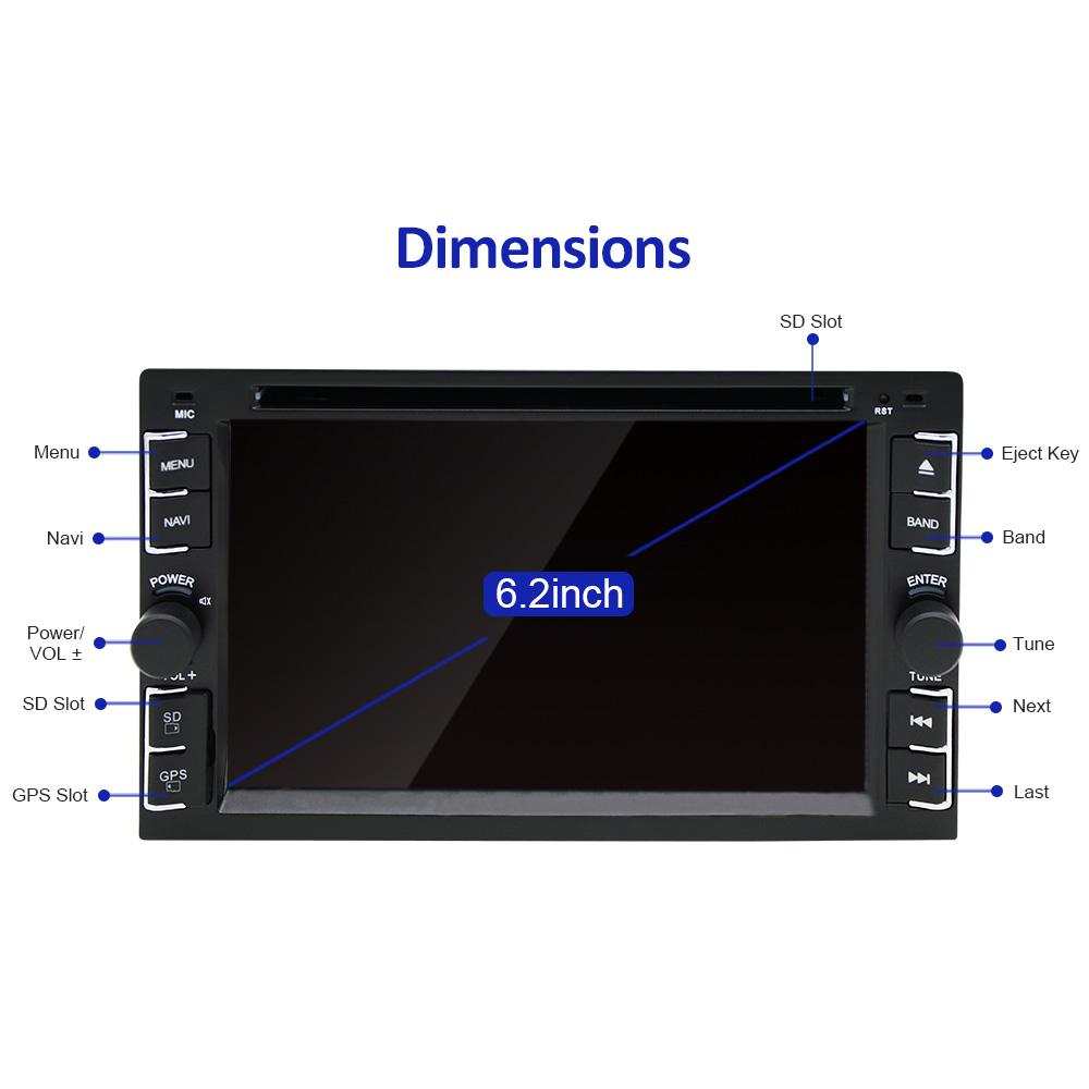 Eunavi 2 din multimedia universal car dvd radio player gps navigation tape recorder autoradio cassette stereo with free map card