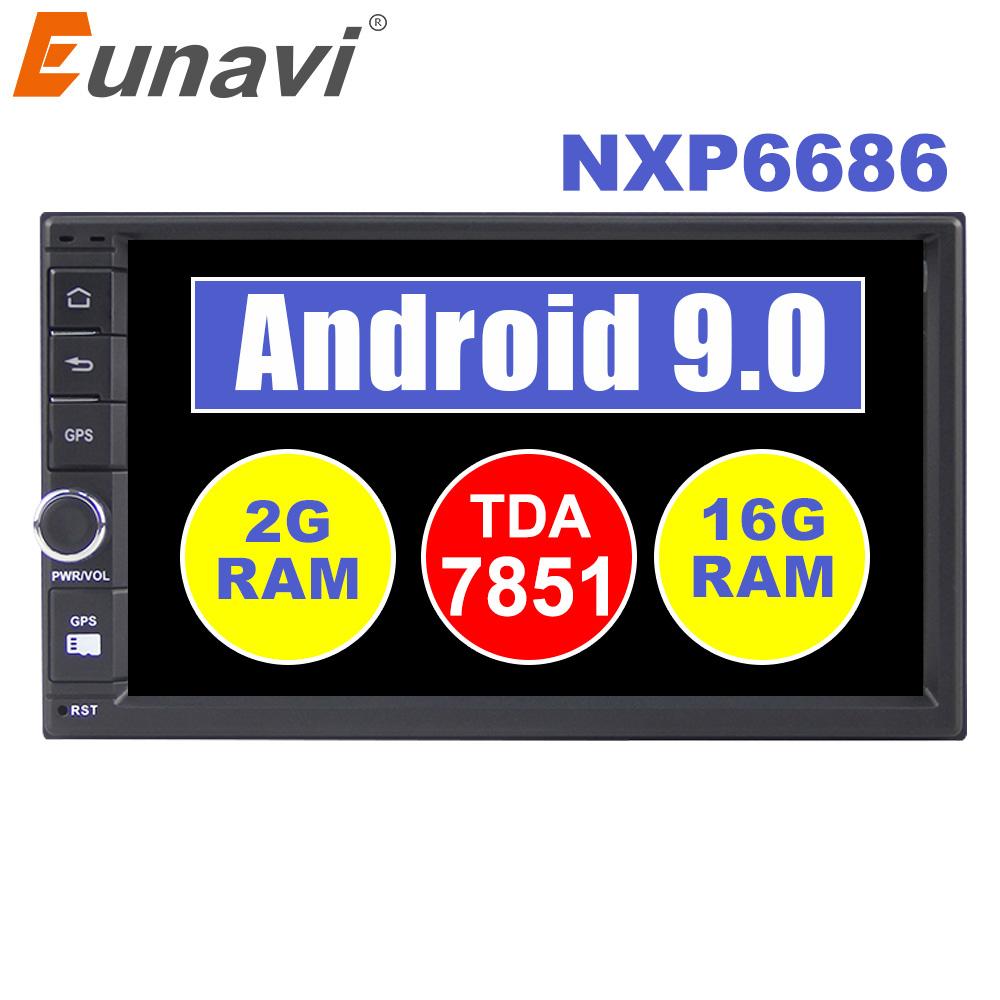 Eunavi 2 Din TDA7851 Android 9.0 Universal Car Radio GPS Navigation For Nissan 1024*600 HD Multimedia Player Video Stereo NO DVD