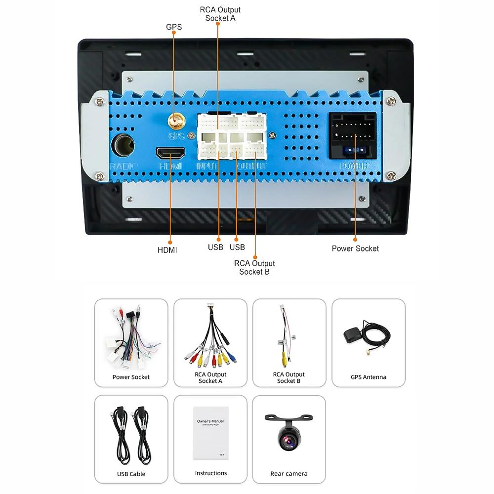 Eunavi Android 10 system car radio multimedia player for Toyota Corolla E140/150 2007-2011 auto radio WIFI GPS navigation USB