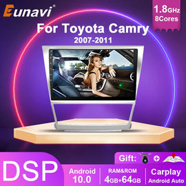 Eunavi Android 10 Car Radio For Toyota Camry 6 40 50 2006 2007-2011 Multimedia Video Player Car Navigation GPS No 2din 2 din dvd