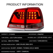 Load image into Gallery viewer, VLAND Tail Lights Assembly For Toyota Land Cruiser 2008-2015 Taillights Tail Lamp With Turn Signal Reverse Lights DRL Light