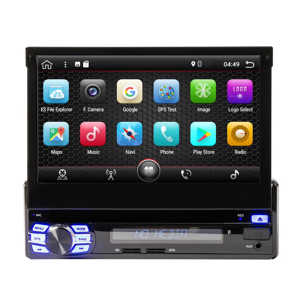 Eunavi Single 1 Din 7" Android 7.1 Quad core Car PC Radio Stereo GPS Navigation Universal 1024*600 HD Head Unit Wifi USB NO DVD