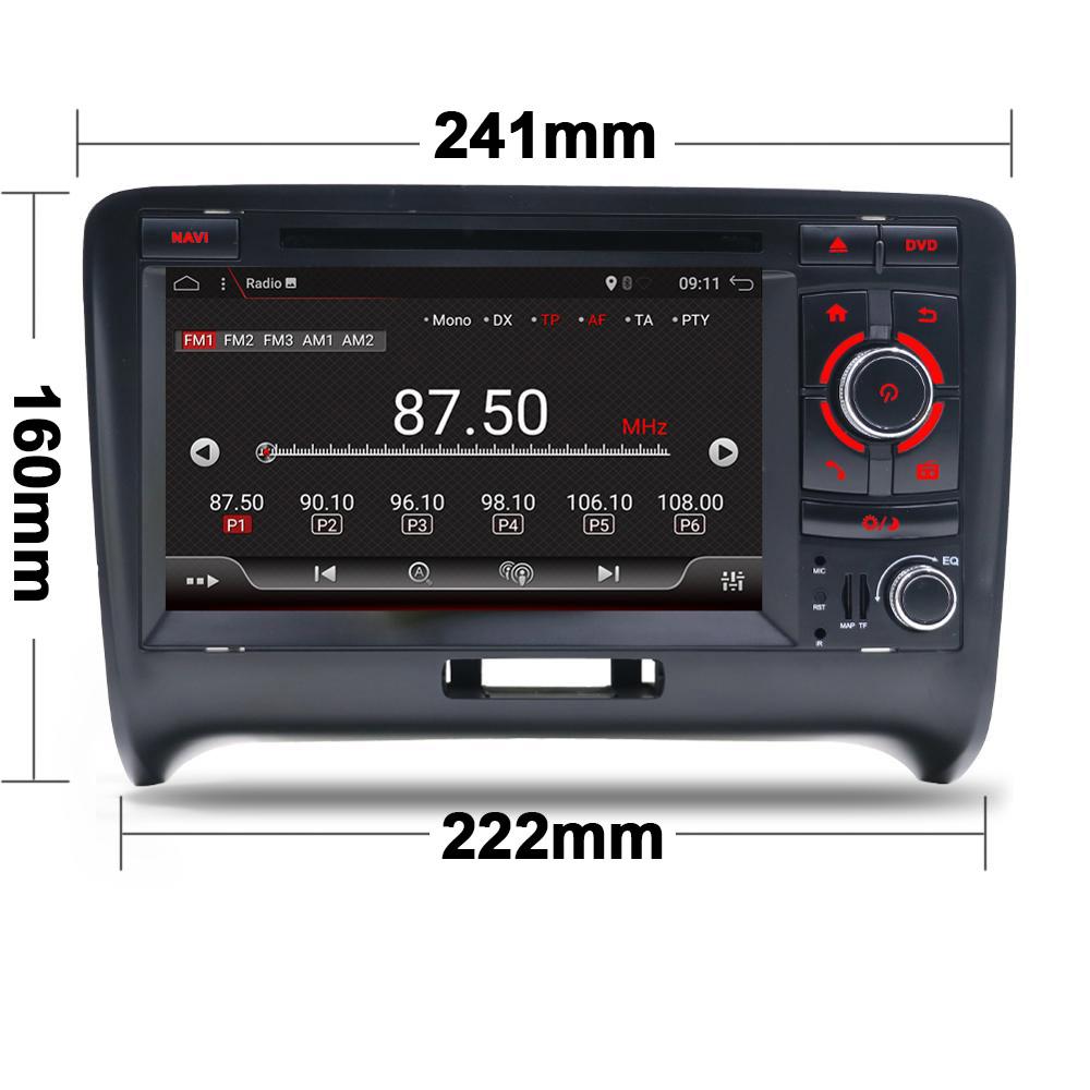 Eunavi 2 din Android 10 Car radio Multimedia Player dvd stereo GPS For Audi/TT 2006-2012 Canbus DDR3 2GB OBD2 Bluetooth RDS