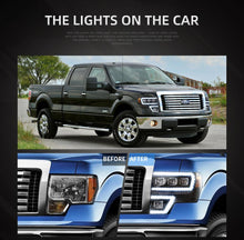 Załaduj zdjęcie do przeglądarki galerii, Zespół lampy samochodowej Vland dla Ford F-150 2009-2014 reflektory z animacją uruchamiania DRL Raptor lampa przednia pełna projektor led