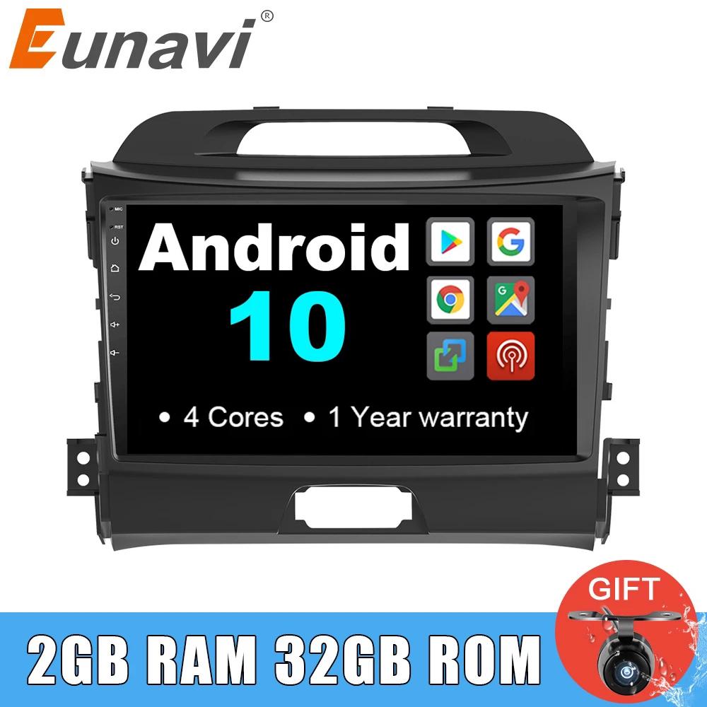 Eunavi 2 din Android 10 car radio stereo for KIA sportage 2011 2012 2013 2014 2015 headunit gps navigation 2din multimedia