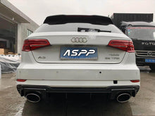 Cargar imagen en el visor de la galería, RS3 Style Rear Diffuser With Exhaust for 17-19 Audi A3 S-line Hatchback,ASPP  Auto Body Kit for Audi