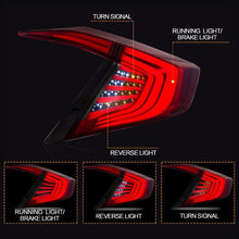 Load image into Gallery viewer, VLAND Tail lights Assembly for Honda Civic 10 Gen 2016-2019 Taillights Tail Lamp with Turn Signal Reverse Lights DRL light