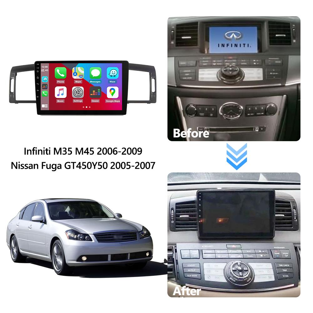 Eunavi Android 11 Car Radio DSP Multimedia Player For Infiniti M35 M45 2006-2009 Nissan Fuga GT450 Y50 2005-2007 GPS Navigation
