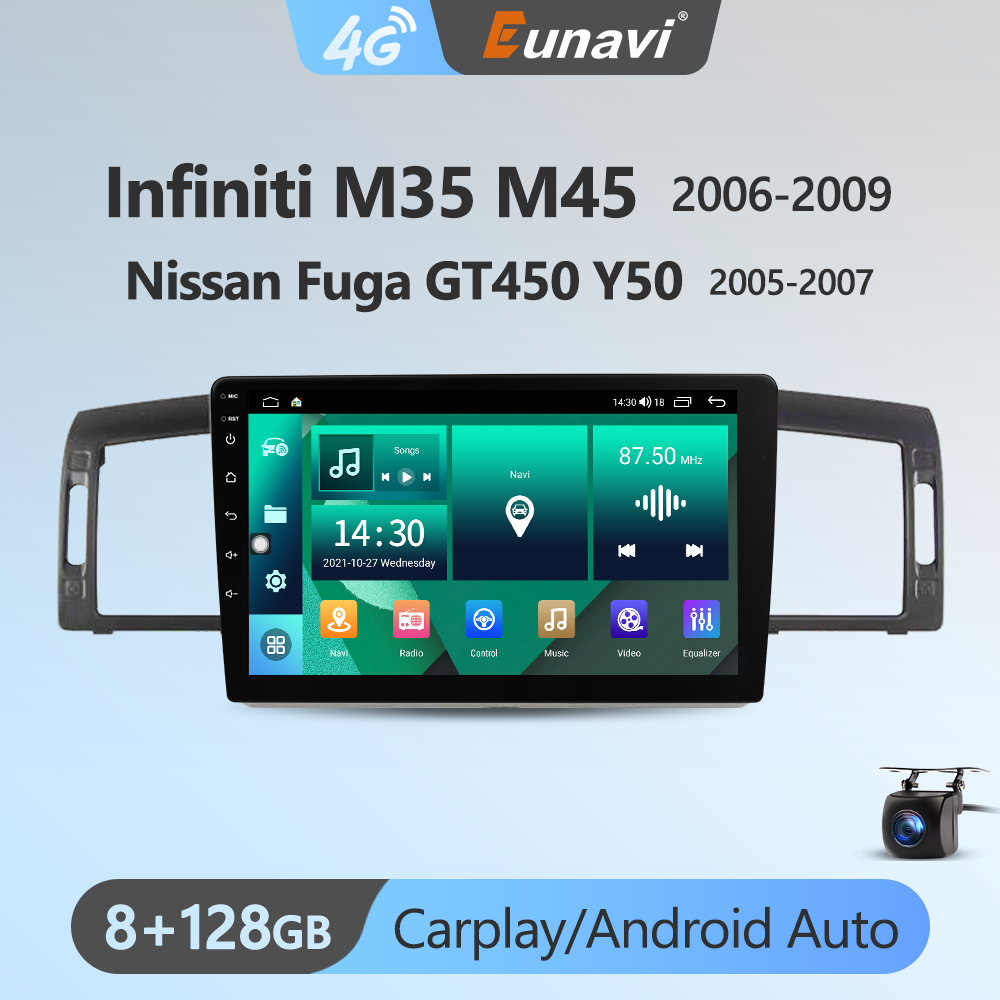 Eunavi Android 11 7862c Car Radio Multimedia Player For Infiniti M35 M45 2006-2009 Nissan Fuga GT450Y50 2005-2007 GPS Navigation