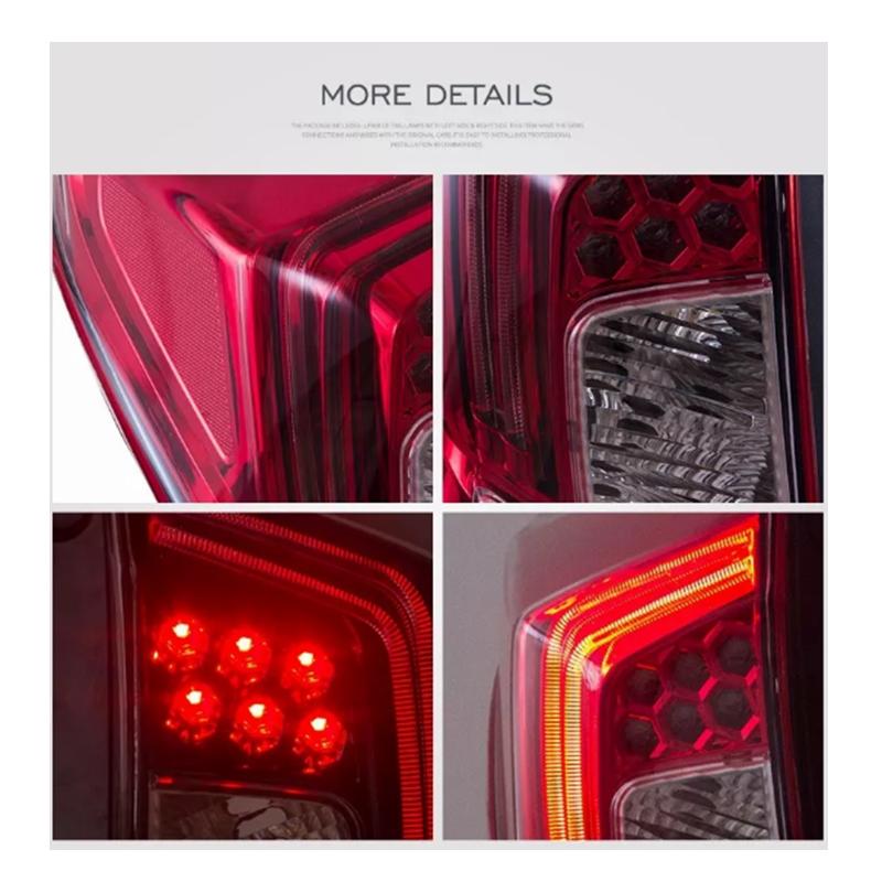 Vland For 2014-UP Honda Fit /JazzTail Lights Led Red Lens New Design Plug And Play