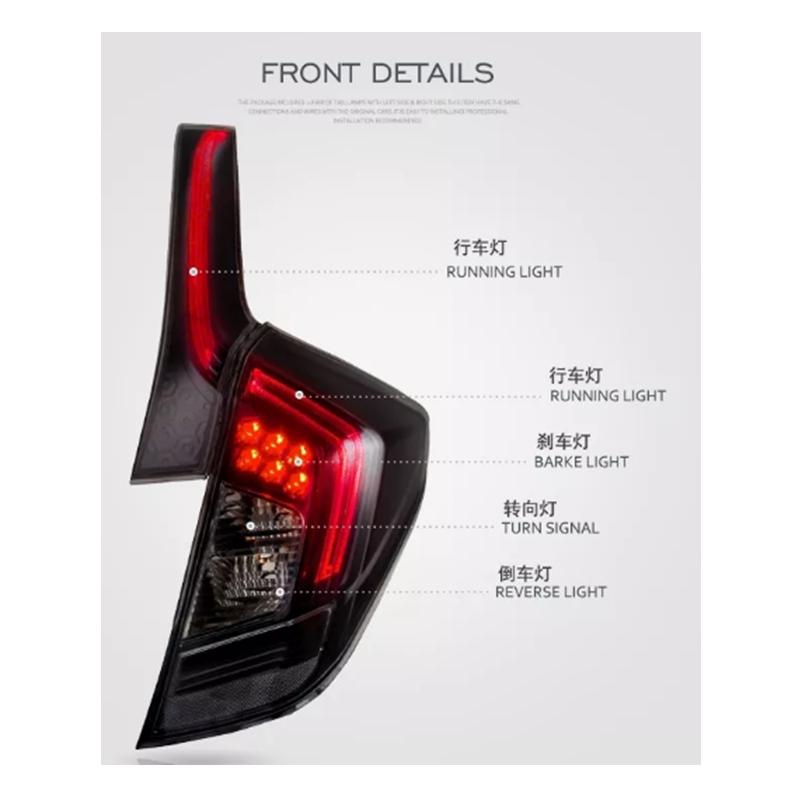 Vland For 2014-UP Fit /JazzTail Lights Led Red Lens New Design Plug And Play