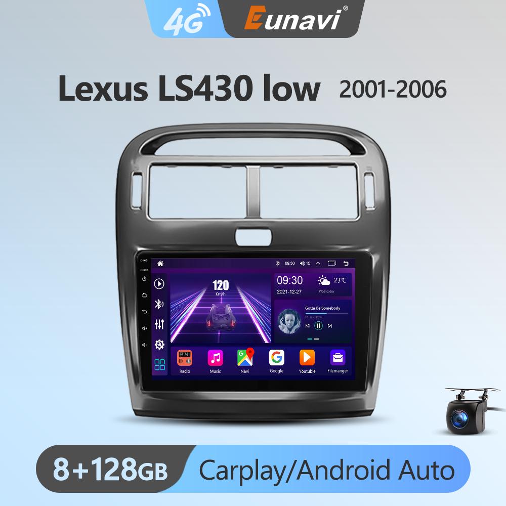 Eunavi Android 11 Car Radio DSP Multimedia Player For Lexus Ls430 2001-2006 Autoradio Video QLED Screen GPS Navigation Carplay