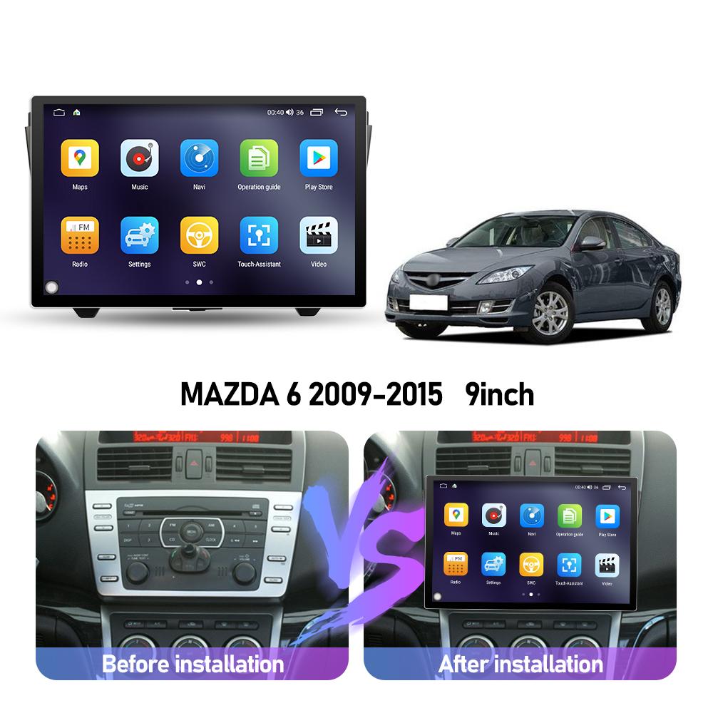 Eunavi 7862 13.1inch 2din Android Auto Radio For Mazda 6  2008 - 2015 Car Multimedia Video Player GPS Stereo 4G 8Core 2K