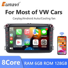 Cargar imagen en el visor de la galería, Eunavi Android 11 Car Video Player CARPLAY For VW Volkswagen Passat B7 B6 Golf Touran Polo Tiguan Jetta GPS Navigation Stereo