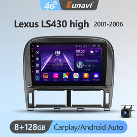 Eunavi Android 11 Car Radio DSP Multimedia Player For Lexus Ls430 2001-2006 Autoradio Video QLED Screen GPS Navigation Carplay