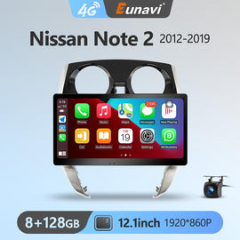 Eunavi 4G Carplay 2 Din Android Auto Radio For Nissan Note 2 E12 2012 - 2019 Car Multimedia Video Player GPS Stereo 2din 1920