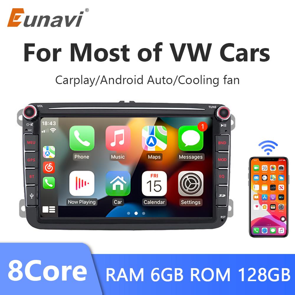 Eunavi Android 11 Car Video Player CARPLAY For VW Volkswagen Passat B7 B6 Golf Touran Polo Tiguan Jetta GPS Navigation Stereo