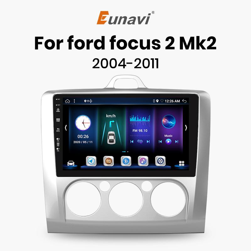 Eunavi CarPlay 8Core Car Radio Multimedia Player For ford focus 2 Mk2 2004-2008 2009 2010 2011 Android Auto GPS 2din autoradio