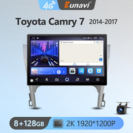 Eunavi 7862 8Core 2K 13.1inch 2din Android Radio For Toyota Camry 7 XV 50 55 2014 - 2017 Car Multimedia Video Player GPS Stereo