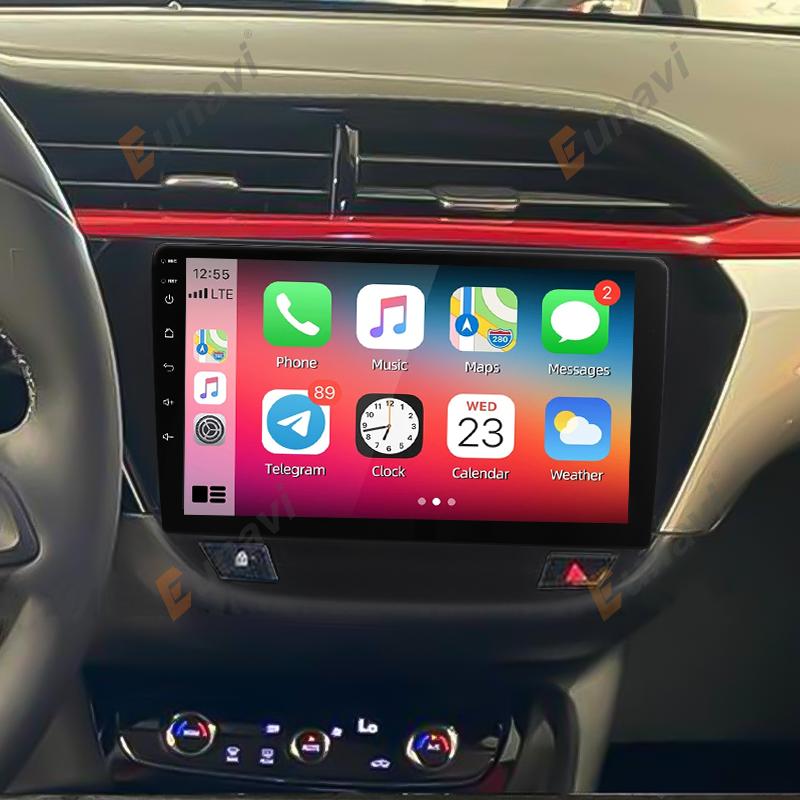 Eunavi Android 11 Car Radio DSP Multimedia Player For Opel Corsa 2020-2021 Autoradio Video QLED Screen GPS Navigation Carplay 4G