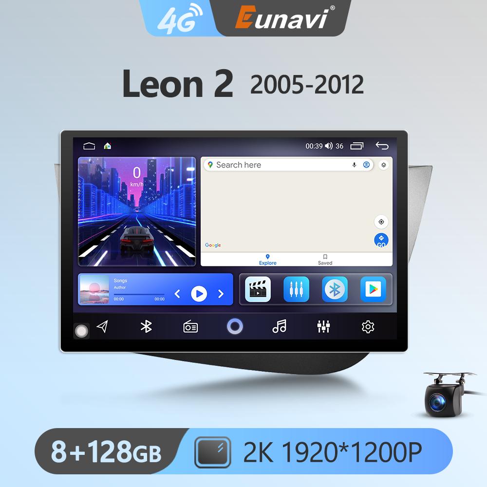 Eunavi 7862 8Core 2K 13.1inch 2din Android Radio For Seat Leon 2 2005-2012 Car Multimedia Video Player GPS Stereo